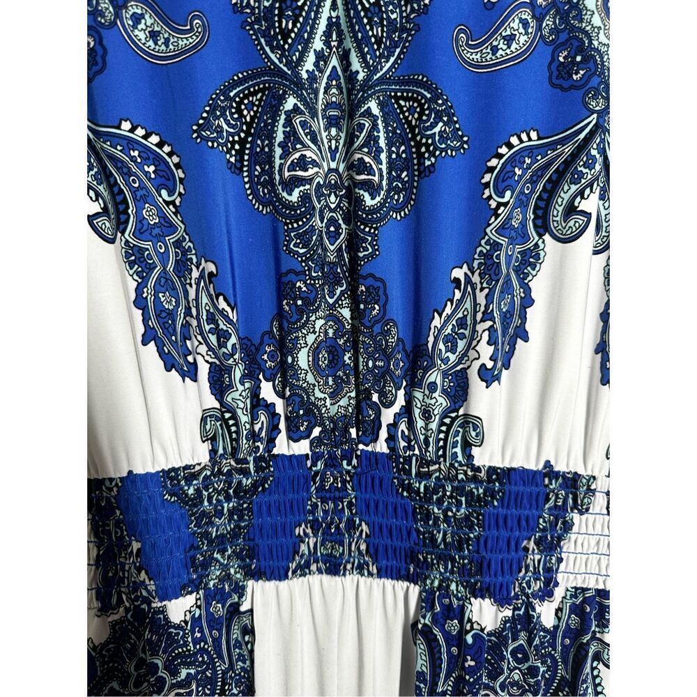 INC Womens Jumpsuit Black Blue Large L Striped Wide Leg Pockets See Description - Picture 5 of 16